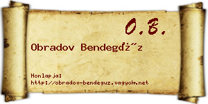 Obradov Bendegúz névjegykártya